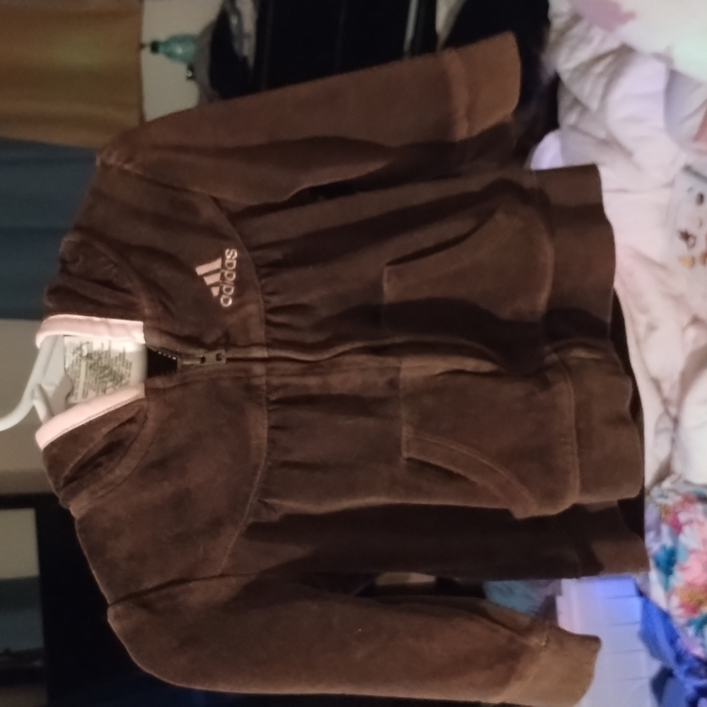 Adidas sweatshirt brown and pink 18M